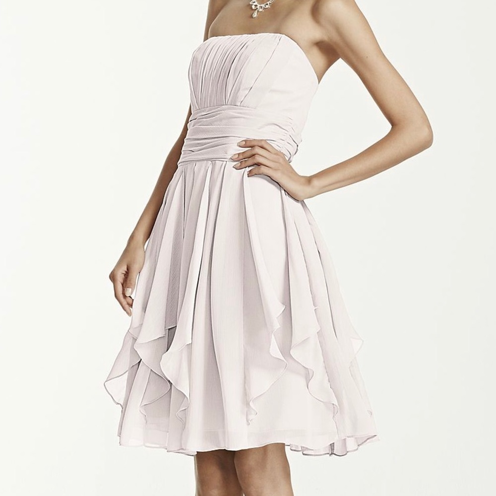 David’s Bridal Apple Short Chiffon Dress